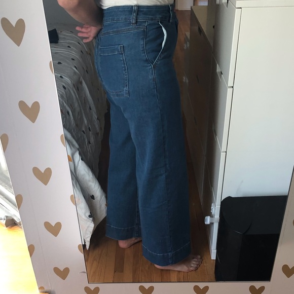 Cop Copine Stanly high waist wide leg cropped jean sz 36 - Picture 7 of 13